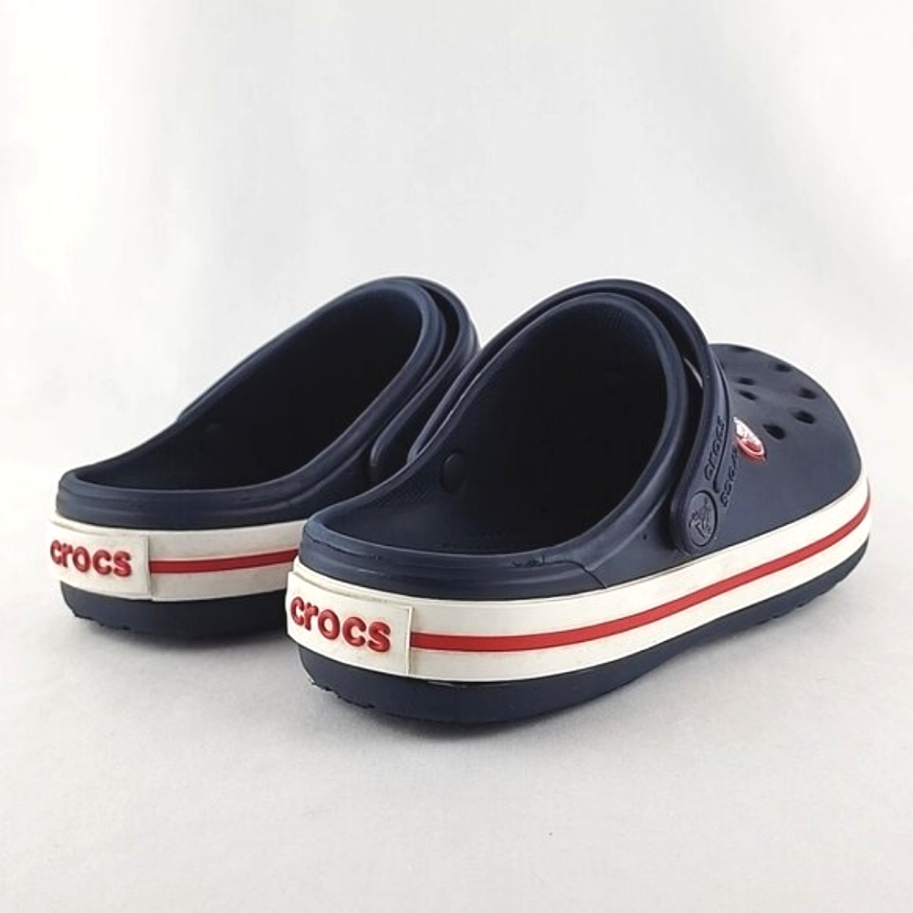 CROCS Unisex Juniors Clog Navy Sports Sandals Dark Blue Red Size 3 - Picture 7 of 16